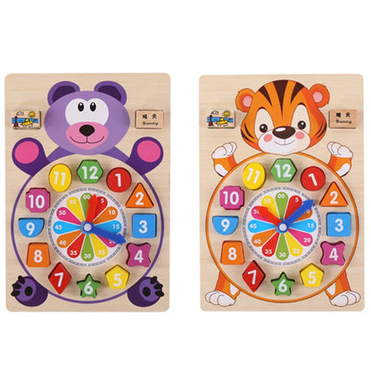 Baby Wooden Montessori Educational Toy Digital Color Cognitive Pairing Digital Clock Board Montessori Toy For Toddlers 2-4 Years