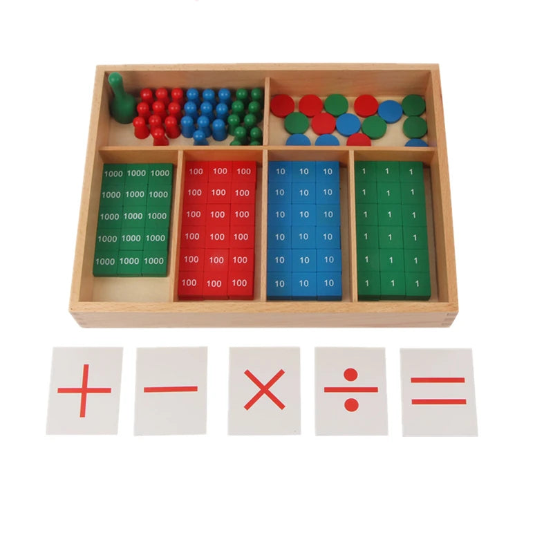 Montessori Math Toys Stamp Game for Children Addition