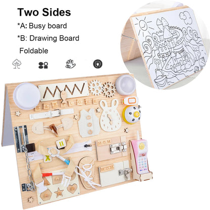 Busy Board Montessori Unlock Toy Essential Educational Sensory Board Toddler busyboard intelligence tablero sensorial montessori