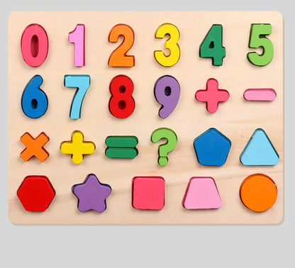 Kids Wooden 3D Alphabet Number Puzzle Baby Colorful Letter Digital Geometric Educational Toy For Toddler Boy Girl Gift