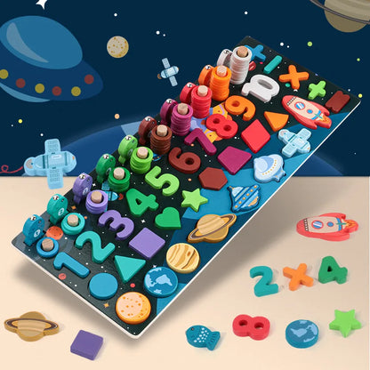 Grow & Glow: Baby Wooden Montessori Educational Toy - 7-in-1 Learning Adventure! 🌳🧠