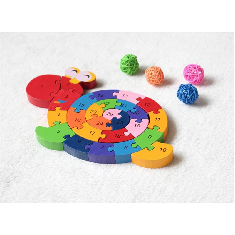 New Educational Toys Brain Game Kids Winding Snail Figure Wooden Toys Wood Kids 3D Puzzle Wood Brinquedo Madeira Kids Puzzles