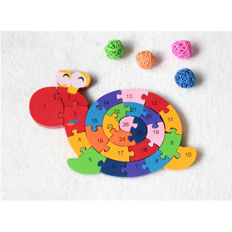 New Educational Toys Brain Game Kids Winding Snail Figure Wooden Toys Wood Kids 3D Puzzle Wood Brinquedo Madeira Kids Puzzles