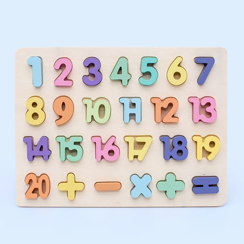 Kids Wooden 3D Alphabet Number Puzzle Baby Colorful Letter Digital Geometric Educational Toy For Toddler Boy Girl Gift