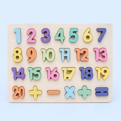Kids Wooden 3D Alphabet Number Puzzle Baby Colorful Letter Digital Geometric Educational Toy For Toddler Boy Girl Gift
