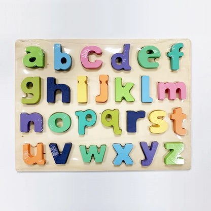 Kids Wooden 3D Alphabet Number Puzzle Baby Colorful Letter Digital Geometric Educational Toy For Toddler Boy Girl Gift