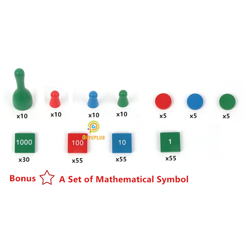 Montessori Math Toys Stamp Game for Children Addition