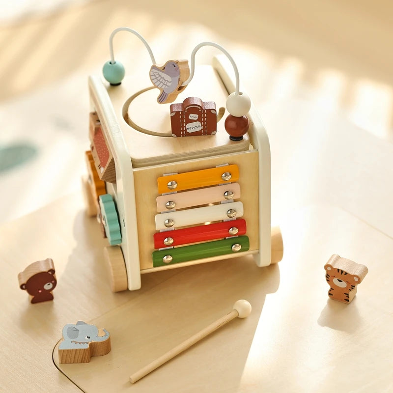 Montessori-Spielbox, Kinderspielzeug aus Holz