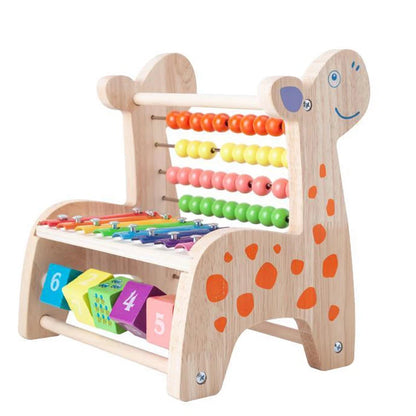 Trä Montessori Matteleksaker Multifunktionella Abacusleksaker