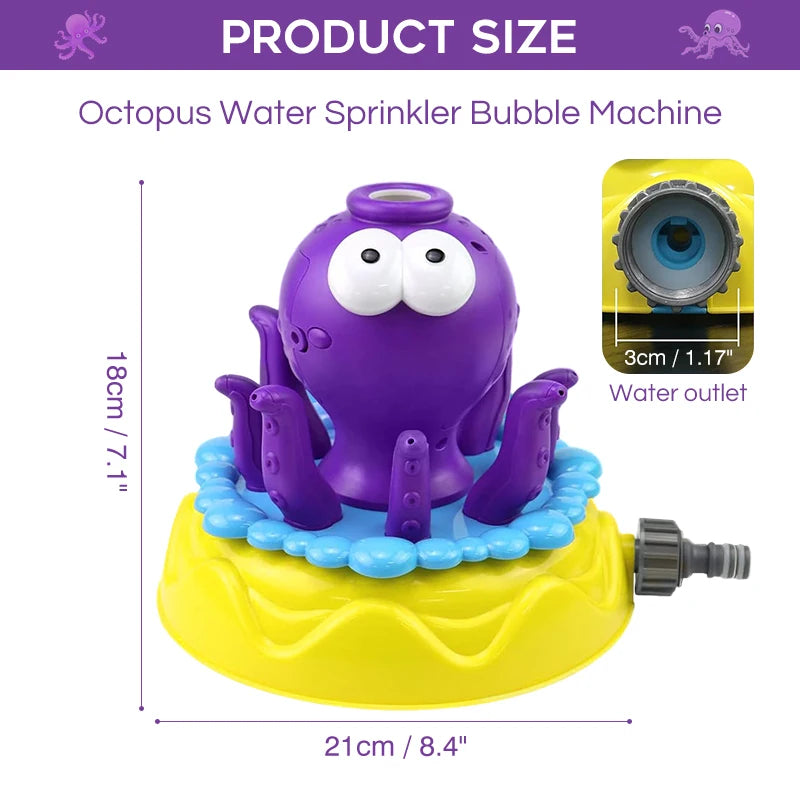 Funny Octopus Water Spray Sprinkler Outdoor Toys Garden Backyard Yard Water Toy Cartoon Splash Sprinkler Baby Bath Toys For Kids