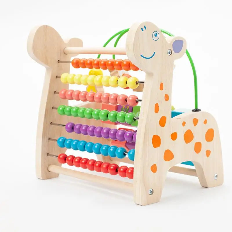 Trä Montessori Matteleksaker Multifunktionella Abacusleksaker