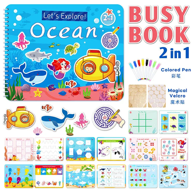 Dive into Discovery: Educational Sticker Book Set for Endless Learning!
