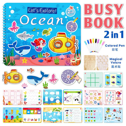 Dive into Discovery: Educational Sticker Book Set for Endless Learning!