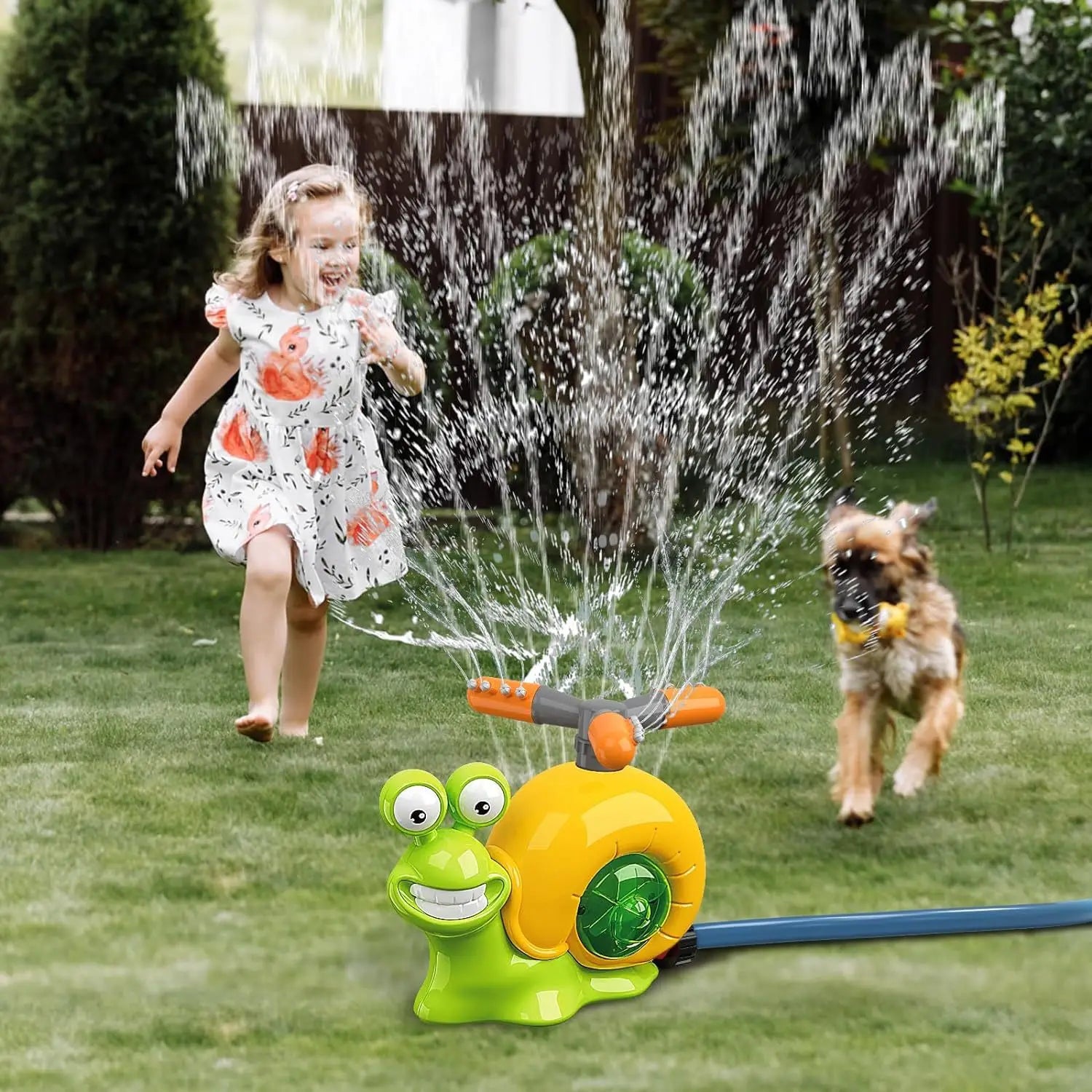 2 in 1 Water Sprinkler Baseball Toy Set Backyard Spinning Water Spray Toy Summer Outdoor Sprinkler Toys T Ball Game Lawn