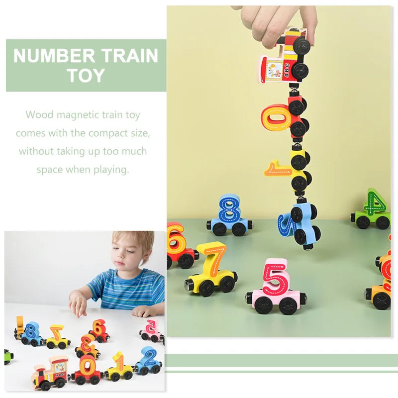 Montessori Wooden Train Toy Early Educational Cognition Alphabet Toys