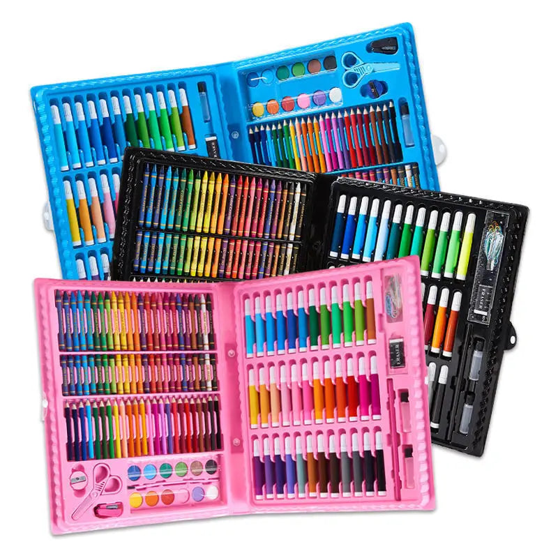 Children's Drawing Set, 208/150/86pcs Sketch Doodle Art DIY All-in-One Toolkit with Portable Case, Safe Non-Toxic Gift for Kids