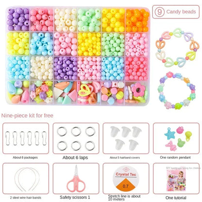 Diy Bracelet Making Kit Beads Necklace Manual Toys for Girls Pearls Games Handmade Children's Gift Horses Material Elastic Kids