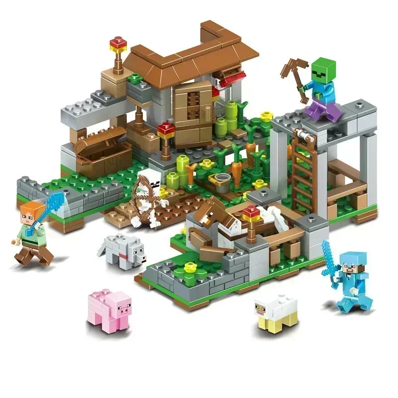 My World city Figures gift Large Village Adventure Stevie Block Brick block minecrafta toys