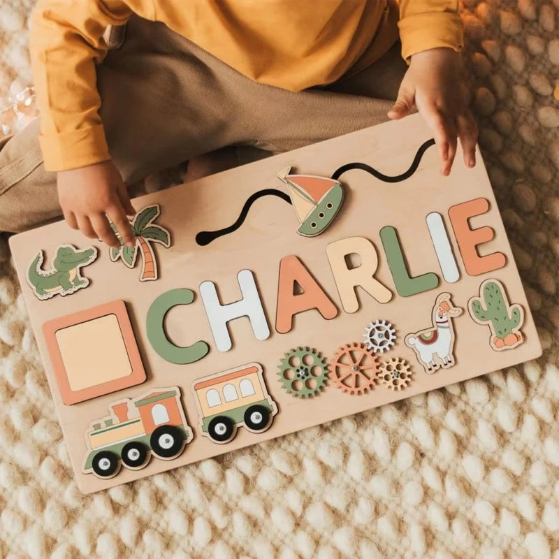 Personalized First Name Puzzle For Kids Wooden Baby Name Puzzle