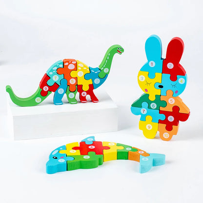 Dive into Fun: 3D Animal Cartoon Puzzle Toys for Early Education! 🦁🦒