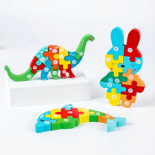 Dive into Fun: 3D Animal Cartoon Puzzle Toys for Early Education! 🦁🦒