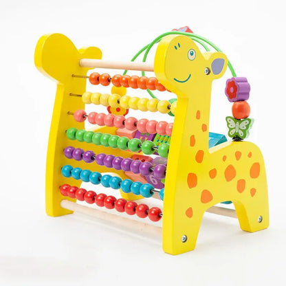 Trä Montessori Matteleksaker Multifunktionella Abacusleksaker