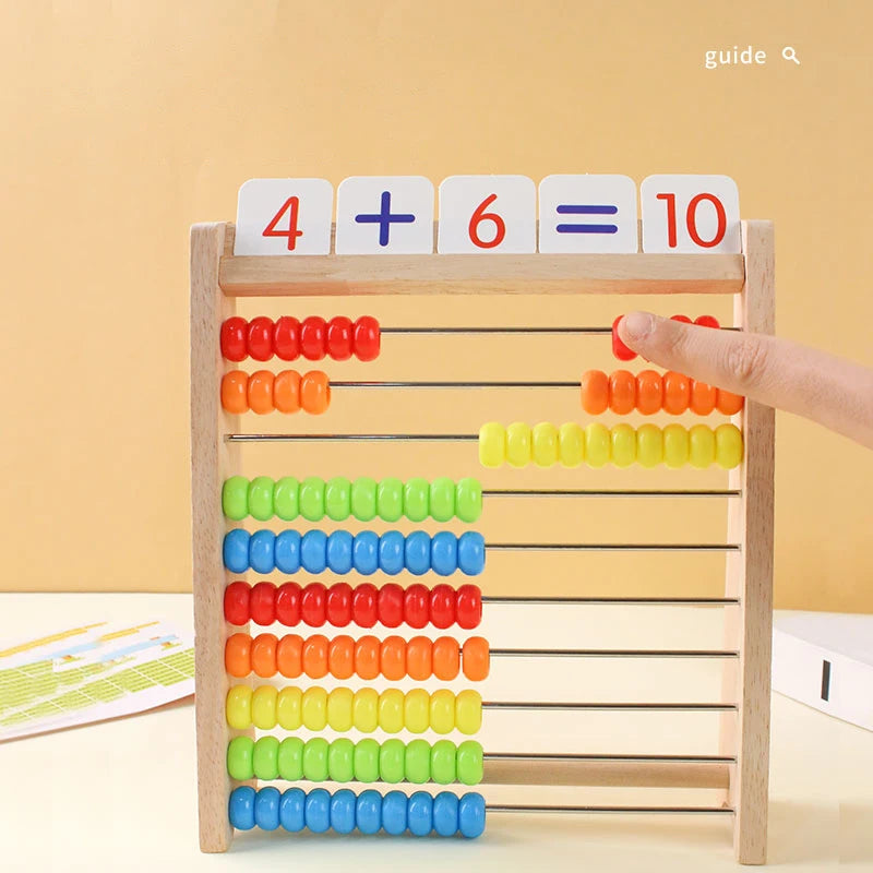 Count, Learn, Grow: Pine Frame Abacus with Ten Settings!