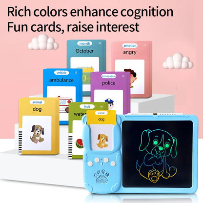 Talking Flash Cards LCD Writing Tablet Board Pad Toy Learning Education Preschool Montessori Speech Therapy Autism Toys for Kid
