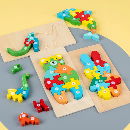 Dive into Fun: 3D Animal Cartoon Puzzle Toys for Early Education! 🦁🦒