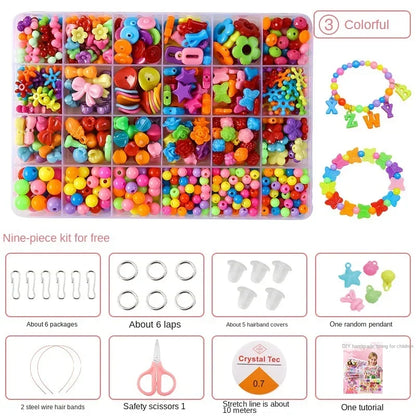 Diy Bracelet Making Kit Beads Necklace Manual Toys for Girls Pearls Games Handmade Children's Gift Horses Material Elastic Kids