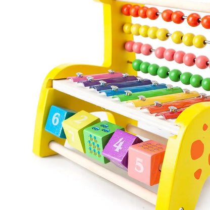 Trä Montessori Matteleksaker Multifunktionella Abacusleksaker