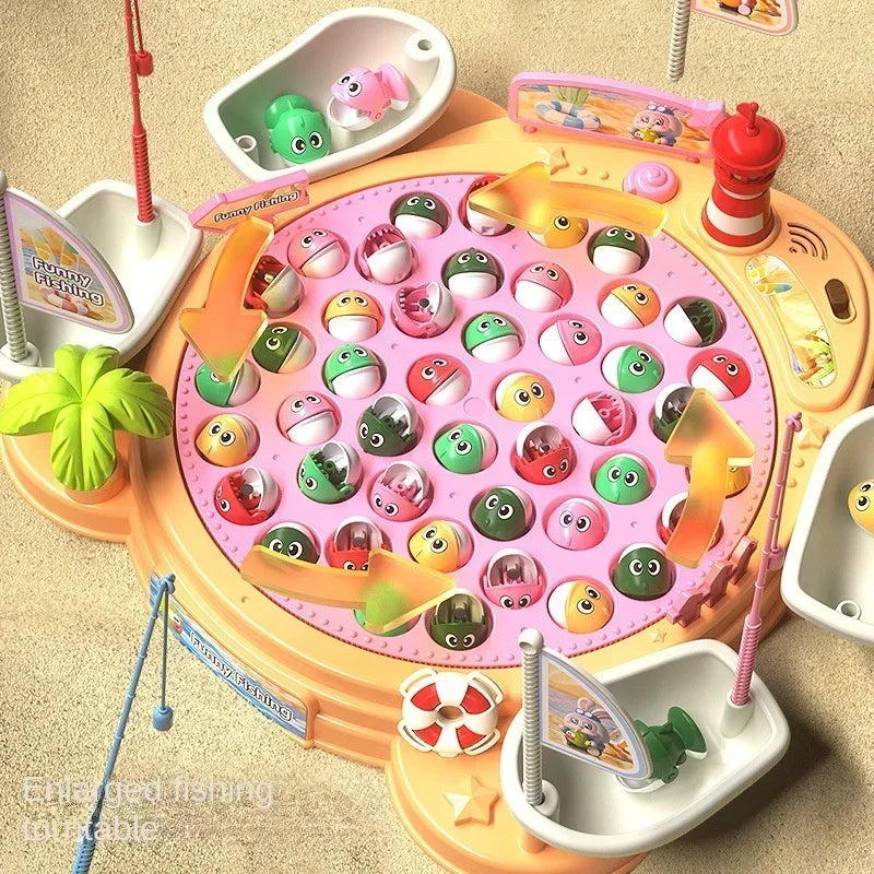 Newest Electric Fishing Toy Children's Jigsaw Puzzle Magnetic Fishing Pond Pole Fishing Early Education Children's Toy Gifts