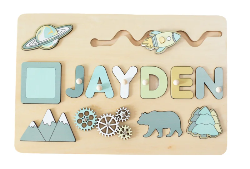 Personalized First Name Puzzle For Kids Wooden Baby Name Puzzle