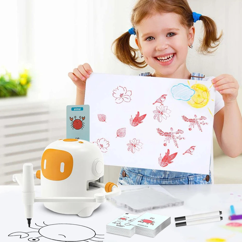 Montessori-Lernspielzeug „Zeichenroboter“ für Kinder mit 100 Karten
