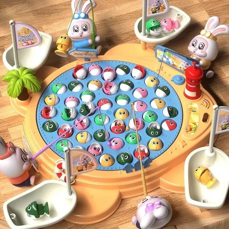 Newest Electric Fishing Toy Children's Jigsaw Puzzle Magnetic Fishing Pond Pole Fishing Early Education Children's Toy Gifts