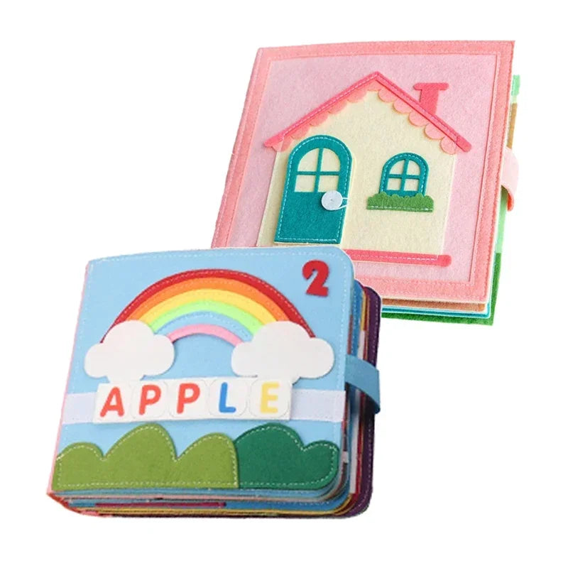 Toddlers Montessori Busy Book 3D Baby Story Cloth Activities Book Board Preschool Learning Education Travel Toys for Story Book