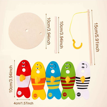 Children Puzzle Multifunctional Creative Fishing Set Column Toys Baby Gift Wooden Early Education Parent-child Interaction TMZ