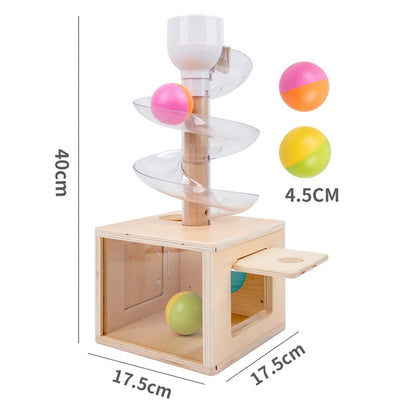 Montessori-Spielzeug für Babys, Frühförderungspuzzle: Drehbare Bahn mit rollender Kugel