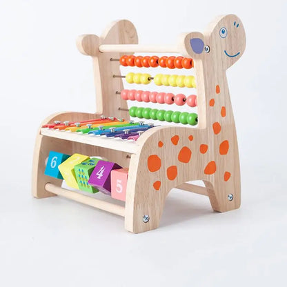 Trä Montessori Matteleksaker Multifunktionella Abacusleksaker