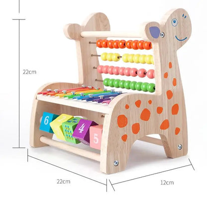 Trä Montessori Matteleksaker Multifunktionella Abacusleksaker