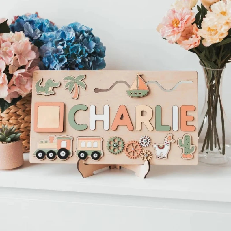 Personalized First Name Puzzle For Kids Wooden Baby Name Puzzle