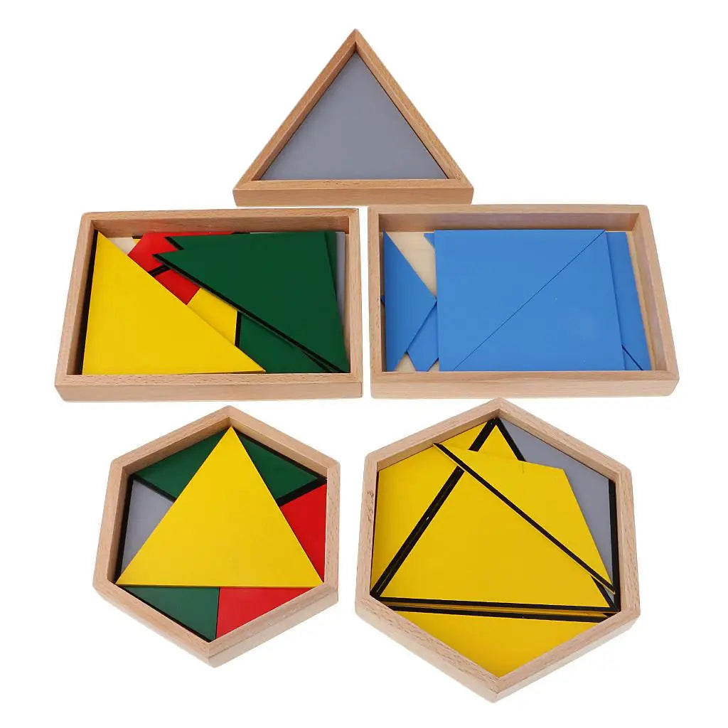 Montessori konstruktiva trianglar matchande leksaker för barn