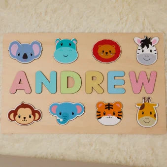 Personalized First Name Puzzle For Kids Wooden Baby Name Puzzle