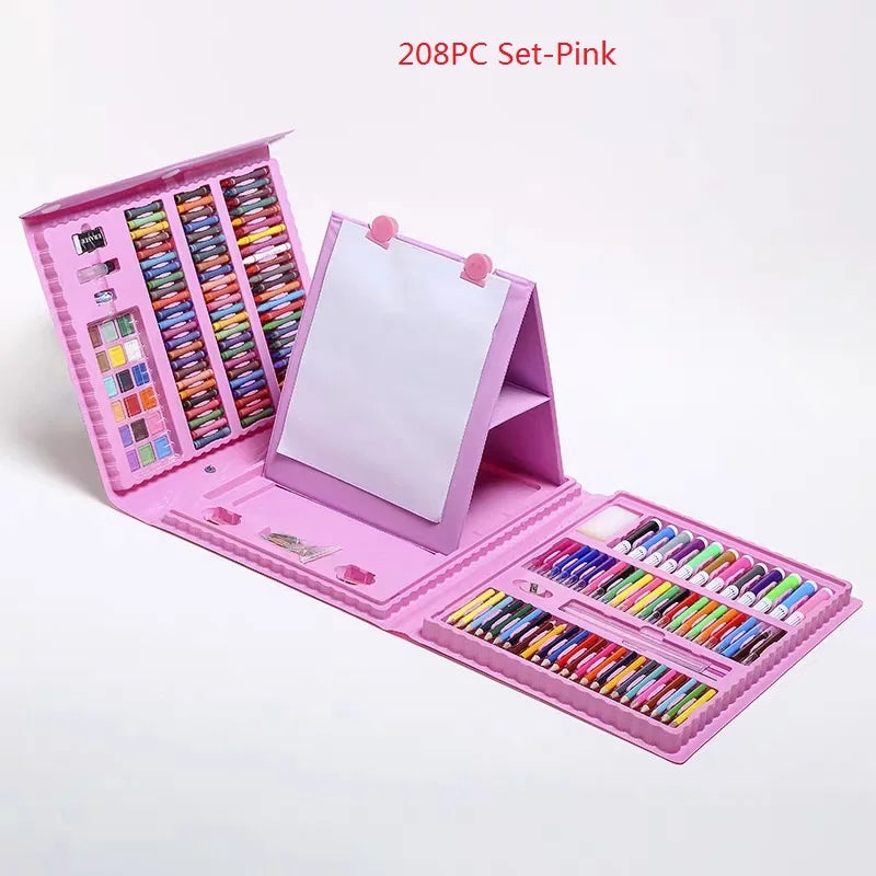 Children's Drawing Set, 208/150/86pcs Sketch Doodle Art DIY All-in-One Toolkit with Portable Case, Safe Non-Toxic Gift for Kids