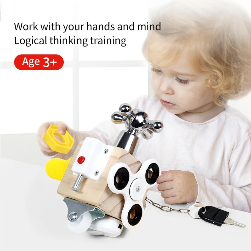【 Busy Block 】 Children's puzzle early education toys, thinking enlightenment keys, unlocking blocks, Montessori teaching aids