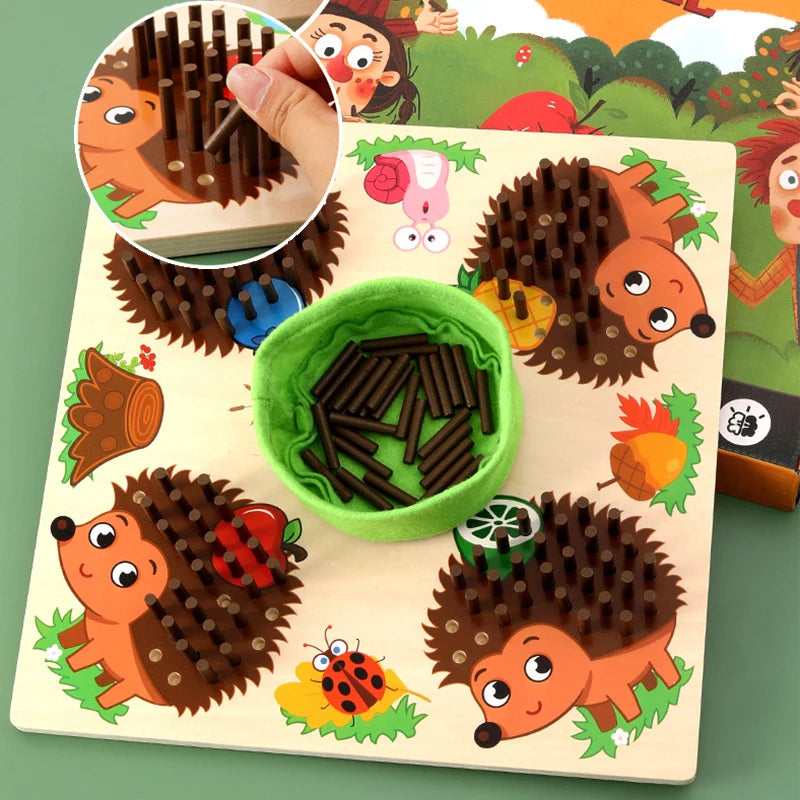 Toddler Hedgehog Board Game Kid Learning Counting Matching Game  Montessori Early Education Fine Motor Skill Sorting Toy Gift