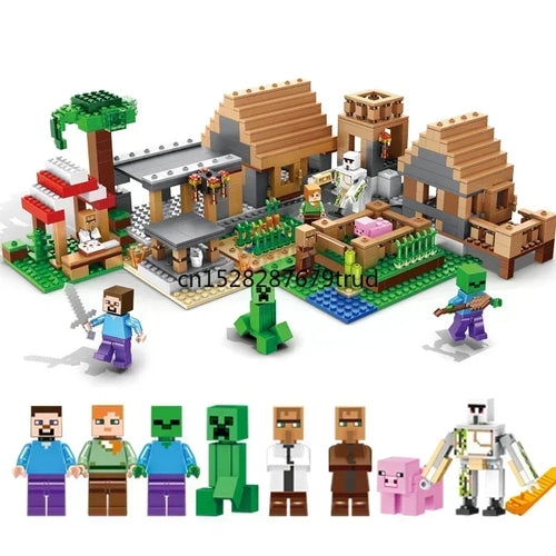 My World city Figures gift Large Village Adventure Stevie Block Brick block minecrafta toys