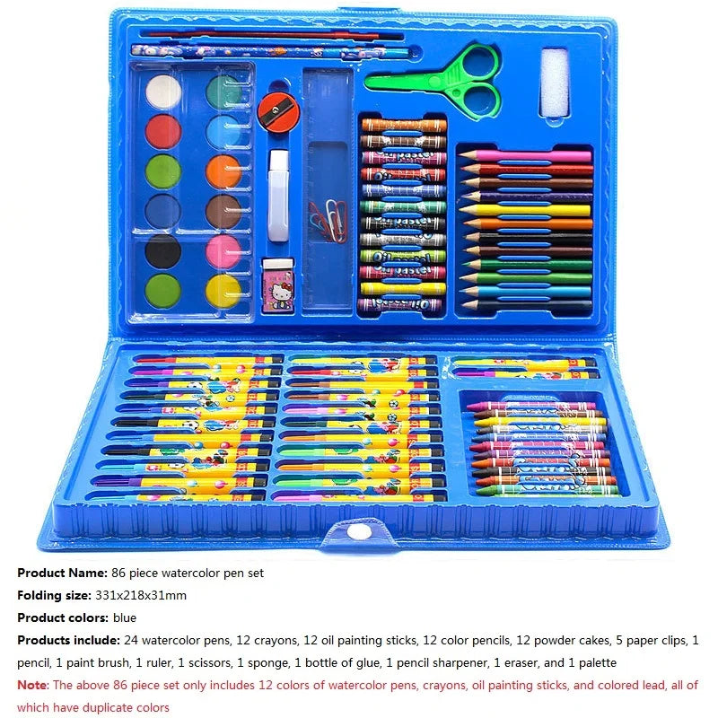 Children's Drawing Set, 208/150/86pcs Sketch Doodle Art DIY All-in-One Toolkit with Portable Case, Safe Non-Toxic Gift for Kids