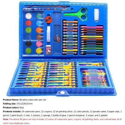 Children's Drawing Set, 208/150/86pcs Sketch Doodle Art DIY All-in-One Toolkit with Portable Case, Safe Non-Toxic Gift for Kids