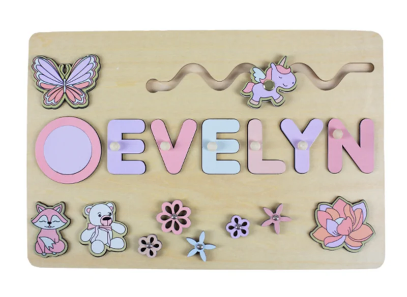 Personalized First Name Puzzle For Kids Wooden Baby Name Puzzle